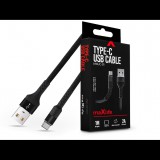 Maxlife USB - USB Type-C adat- és töltőkábel 1 m-es szövet vezetékkel - Maxlife MXUC-01 USB Type-C Cable - 5V/2A - fekete (TF-0170) - Adatkábel