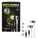 MAXMOBILE MAX MOBILE Headset Handsfree KV-1959M Mikorofonos Fülhallgató, 3,5 mm jack, 1,2 m, Fekete-Fehér (3858890435580) - Fülhallgató