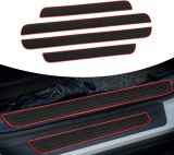 MaxSpeed 4db-os küszöbvédő matrica - fekete, piros szegéllyel