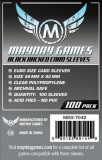 Mayday Games Euro méretű kártyavédő (100 db-os csomag) 59 mm x 92 mm, fekete hátlap