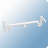 McAlpine mosogató csőszifon 2 medencés 6/4" ø40mm - leeresztő szelep nélkül