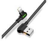 Mcdodo adatkábel (USB - lightning, 2.4A, 120cm, 90 fokos, LED jelzés) FEKETE