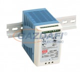 Mean Well DRC-100B Kétkimenetes sínre pattintható tápegység és akkumulátor töltő, 100 W