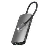 MEDIA-TECH USB-C HUB PRO 8in1 LAN, HDMI, kártyaolvasó, PD (MT5044)