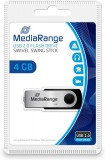 MEDIARANGE MR907 PENDRIVE 4GB USB 2.0 Fekete-Ezüst
