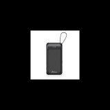 MediaRange Power Bank 10.000 mAh beépített töltőkábellel és LCD kijelzővel