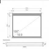 MEDIUM Rollo vetítővászon 92" 200x127 cm 16:10 MAN.200.127.92.16.10