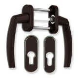 Medos Victory balkon átmenő kilincs rozettával barna