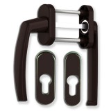 Medos Victory lapított balkon átmenő kilincs rozettával barna