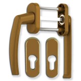 Medos Victory lapított balkon átmenő kilincs rozettával bronz