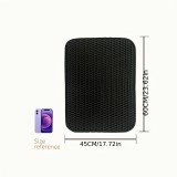 Méhsejt mintájú kétrétegű szőnyeg macskaalomhoz, 45x60 cm #Fekete