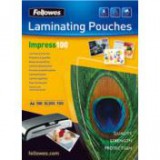 Meleglamináló fólia, 100 mikron, A3, fényes, 100 db,  FELLOWES [100 db]
