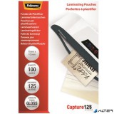 Meleglamináló fólia, 125 mikron, 75x105 mm, fényes, 100 db, FELLOWES