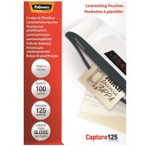 Meleglamináló fólia, 125 mikron, 75x105 mm, fényes, 100 db, FELLOWES (IFW53069)