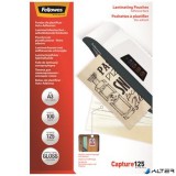 Meleglamináló fólia, 125 mikron, A3, fényes, öntapadó, 100 db, FELLOWES