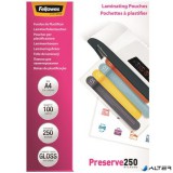 Meleglamináló fólia, 250 mikron, A4, fényes, 100 db, FELLOWES