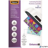 Meleglamináló fólia, 80 mikron, A3, fényes, 100 db, FELLOWES