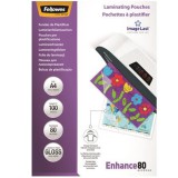 Meleglamináló fólia, 80 mikron, A4, fényes, 100 db, FELLOWES (IFW53061)