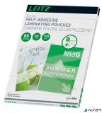 Meleglamináló fólia, 80 mikron, A4, fényes, öntapadó, LEITZ