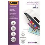 Meleglamináló fólia, 80 mikron, A5, fényes, 100 db, FELLOWES (IFW53060)