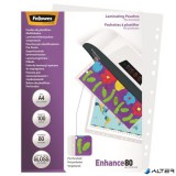 Meleglamináló fólia, lefűzhető, 80 mikron, A4, fényes, 100 db, FELLOWES