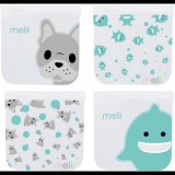 Melii Bulldog és cápa újrafelhasználható uzsonnás tasakok, 4 db (790693212100)