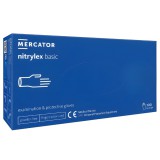 Mercator Medical Zrt. MERCATOR NITRYLEX BASIC A100 BLUE - nitril púdermentes kék vizsgálókesztyű M