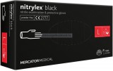 MERCATOR nitrylex black púdermentes nitril kesztyű L 100db - Fekete gumikesztyű