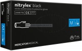 MERCATOR nitrylex black púdermentes nitril kesztyű M 100db - Fekete gumikesztyű