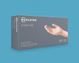 MERCATOR® Vinil, latexmentes, púdermentes áttetsző védőkesztyű professzionális felhasználásra. 100 db, XL méret