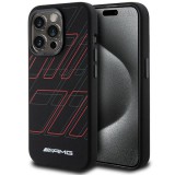 Mercedes AMG AMHMP15L23SSPK iPhone 15 Pro 6.1" fekete keménytok szilikon nagyméretű rombuszok MagSafe mintával