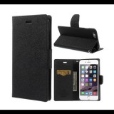 Mercurycase MERCURY Fancy Diary tok álló, bőr hatású (FLIP, oldalra nyíló, bankkártya tartó, asztali tartó funkció) FEKETE [Apple iPhone 6S Plus 5.5] (5996457493777) - Telefontok