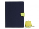 Mercurycase Mercury Goospery Fancy álló, bőr hatású flip tok Apple iPAD Pro 12.9 (2018) készülékhez, sötétkék, textil mintás