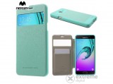 Mercurycase Wow Bumper álló bőr tok (textilminta) Samsung Galaxy A5 (SM-A510F)  készülékhez, cián