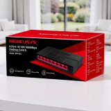 MERCUSYS TP-LINK Mercusys MS108G Asztali Switch, 8 x 10/100/1000 Mbps port, Fekete