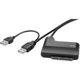 Merevlemez átalakító, 1x USB 2.0 dugó A - 1x SATA kombi dugó, 7+15 pólus, 0,3 m, fekete, Renkforce (RF-4472913)