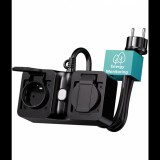 Meross MOP320MA-EU Kültéri Hálózati Elosztó 2 aljzatos 1.5m - Fekete (MOP320MA-EU)