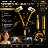 Mery style shop kft Cipzár dizájn vezetékes fülhallgató 130 cm - Sárga