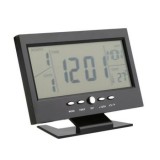 Mery style shop kft Digitális óra LCD kijelzővel és hangvezérléssel, hőmérő funkcióval DS-8082 - Fekete