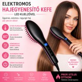 Mery style shop kft Elektromos hajegyenesítő kefe LED kijelzővel - fekete/rózsaszín