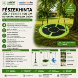 Mery style shop kft Fészekhinta zöld-fekete 100 cm 120 kg teherbírással - zöld/fekete