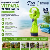 Mery style shop kft Hordozható hűsítő vízpára ventillátor 9 cm lapáttal - zöld