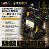 Mery style shop kft Hordozható kültéri akkumulátoros LED reflektor munkalámpa 50W