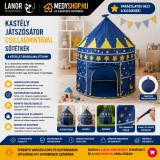 Mery style shop kft Kastély játszósátor gyerekeknek csillagmintával - sötétkék (135x105cm)