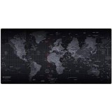 Mery style shop kft Nagyméretű egérpad világtérképpel 88x33 cm - fekete (MS-129)