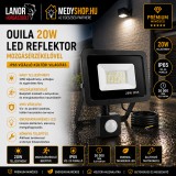 Mery style shop kft OUILA 20W LED reflektor mozgásérzékelővel IP65 vízálló kültéri világítás - fekete (KE22-707)