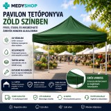 Mery style shop kft Pavilon tetőponyva vízlepergető vastag anyagból 2.9x2.9 méter - Zöld