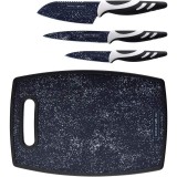 Mery style shop kft Royalty Line 3 részes késkészlet vágódeszkával - fekete (RL-3MBD)