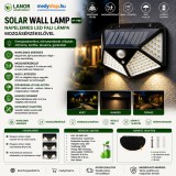 Mery style shop kft SH-102 Napelemes kültéri fali SMD LED lámpa mozgásérzékelővel - fekete