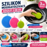 Mery style shop kft Szilikon mosogatószivacs készlet 3 db-os különböző méretben - vegyes színek